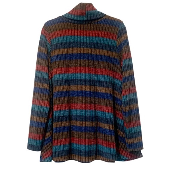 Modcloth Striped Cowl Neck Top Soft Fleece Long-Sleeve Pullover XL - Picture 5 of 7